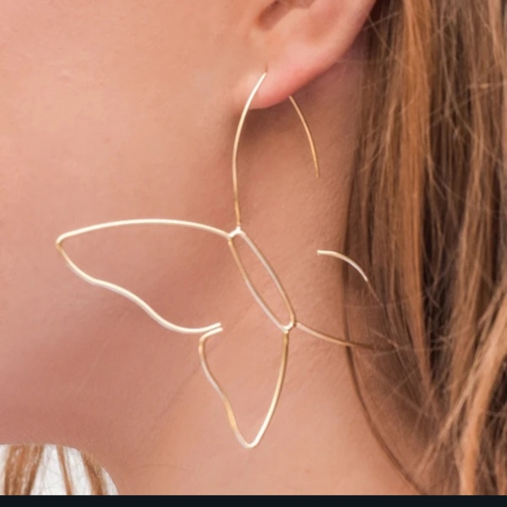 Stunning gold butterfly earrings